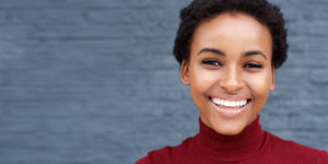 porcelain veneers patient smiling.