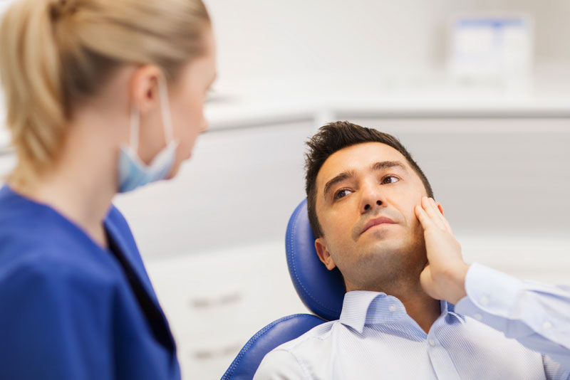 dental patient in need of a root canal.